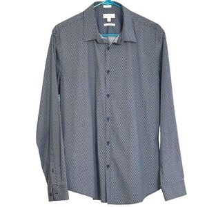 Calvin Klein Button Down‎ Shirt Slim Fit Print Long Sleeve Large 44" Chest